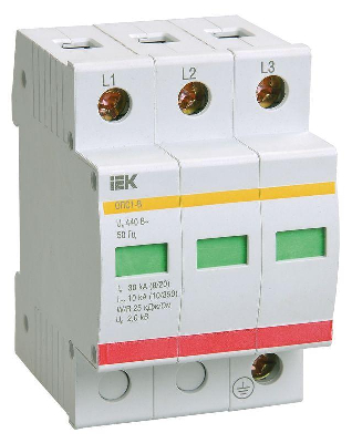 Ограничитель перенапряжения ОПС1-B 3P ИЭК MOP20-3-B