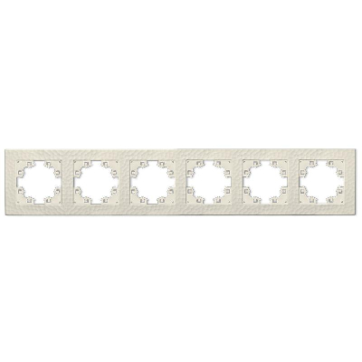 Рамка 6-м Афина фактурная универс. слоновая кость (ivory) Universal A11043-I