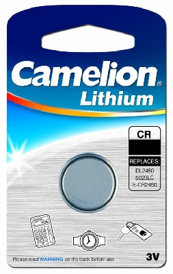 Элемент питания литиевый CR CR2450 BL-1 (блист.1шт) Camelion 3072