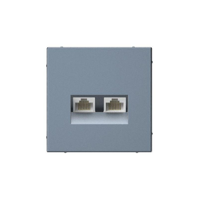 Розетка компьютерная 2-м ArtGallery RJ45 + RJ45 кат.5E механизм грифель SE GAL000785
