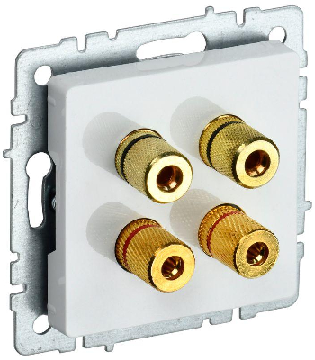 Аудиорозетка 4-м BRITE РА10-БрБ бел. IEK BR-S40-K01