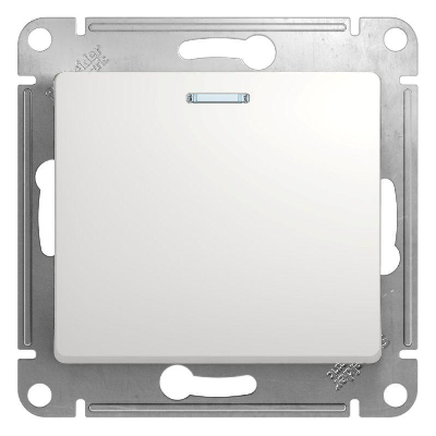 Механизм выключателя 1-кл. СП GLOSSA 10А IP20 10AX с подсветкой бел. SchE GSL000113