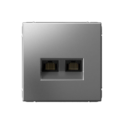 Розетка двойная компьютерная ArtGallery RJ45+RJ45 кат. 6A механизм сталь SE GAL000988