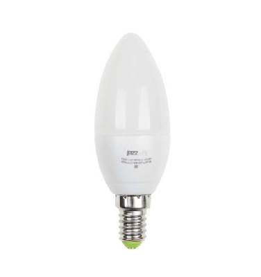 Лампа светодиодная PLED-ECO-C37 5Вт свеча 3000К тепл. бел. E27 400лм 230В JazzWay 2855312A