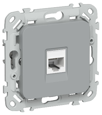 Розетка компьютерная СП FLITE РК5е-1-0-ФлС RJ45 кат.5E UTP механизм сер. IEK FI-K12-1-K03