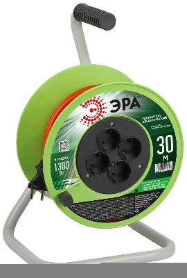 Удлинитель на катушке 4х30м без заземл. RP-4-2x0.75-30m ПВС 2х0.75 Эра Б0059780