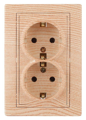 Розетка СП Plano 2X2P+E Schuko 1-205-11 16А-250В IP20 сосна Intro Б0053922