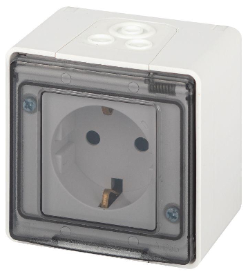 Розетка Эксперт 11-2501-01 2P+E IP55 16А-250В ОУ бел. Эра Б0063294