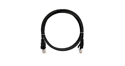 Шнур коммутационный кат.5E (класс D) U/UTP 4 пары 24 AWG (7х0.205мм) 100МГц 2хRJ45 (8P8C) T568B заливной с защ. защелки мж BC чистая медь LSZH нг(А)-HFLTx черн. 0.15м NIKOMAX NMC-PC4UD55B-001-C-BK