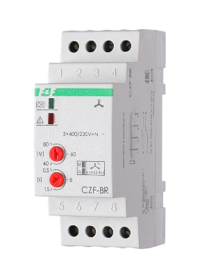 Реле контроля фаз CZF-BR (3х400/230+N 8А 1перекл. IP20 монтаж на DIN-рейке) F&F EA04.001.003