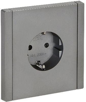 Розетка СП FORTE&PIANO FP514 16А с заземл. без защ. шторок безвинт. крепл. сталь IEK FP-R11-16-1-K46