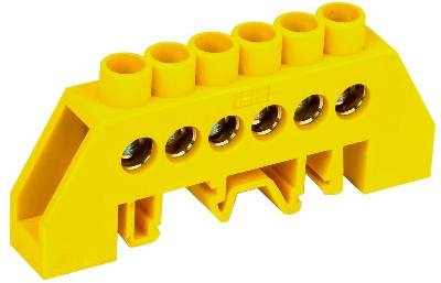 Шина PE "земля" в комб. DIN-изол. "Стойка" ШНИ-8х12-6-КС-Ж IEK YNN10-812-6DP-K05