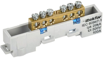 Шина нулевая N неизол. на универс. держ. 6х9-6-С TEKFOR IEK TF-NN10-06-DL-K07