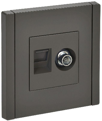 Розетка 2-м TV+RJ45 кат.5E FORTE&PIANO FP336 сер. IEK FP-AK20-1-K03